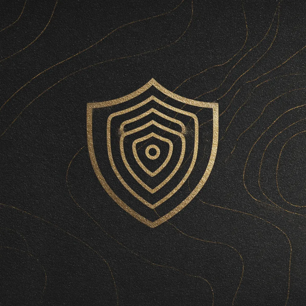 Abstract icon representing compliance verification and risk assessment