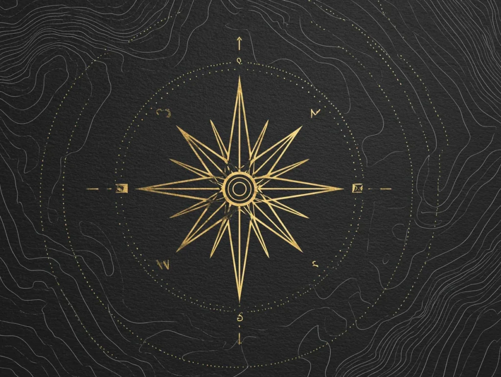 Golden spheres and geometric shapes on stone representing organizations of varying size and structure