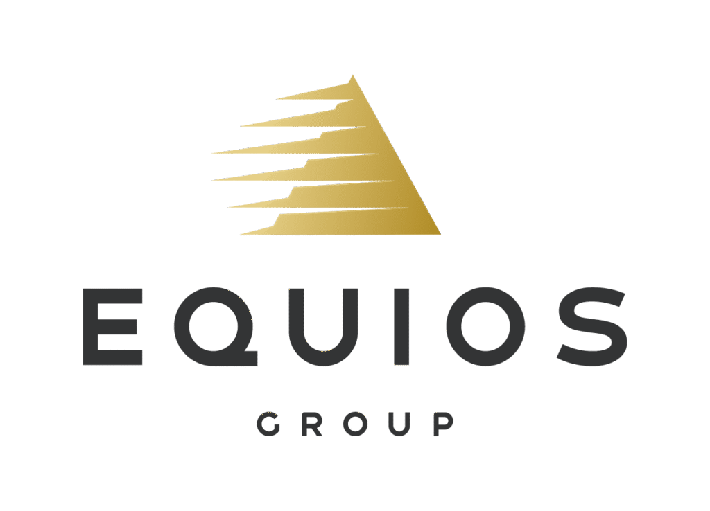 EQUIOS Group logo featuring a stylized golden triangular emblem.